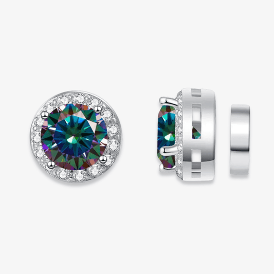 Magnetic Round Moissanite Earrings
