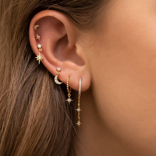 Celestial Moon & Star Earring Set