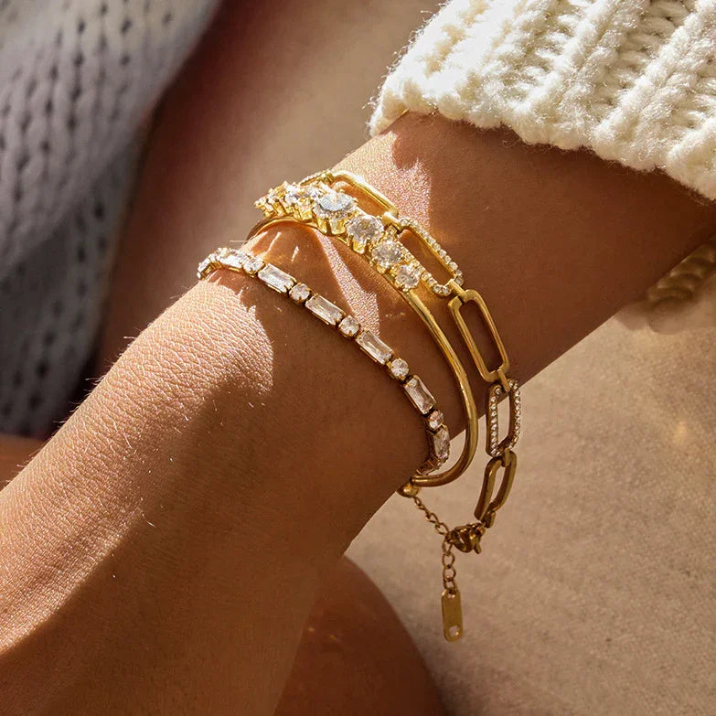Alina Diamond Gold Line Bracelet