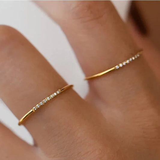 Dainty Speckled Diamond Ring