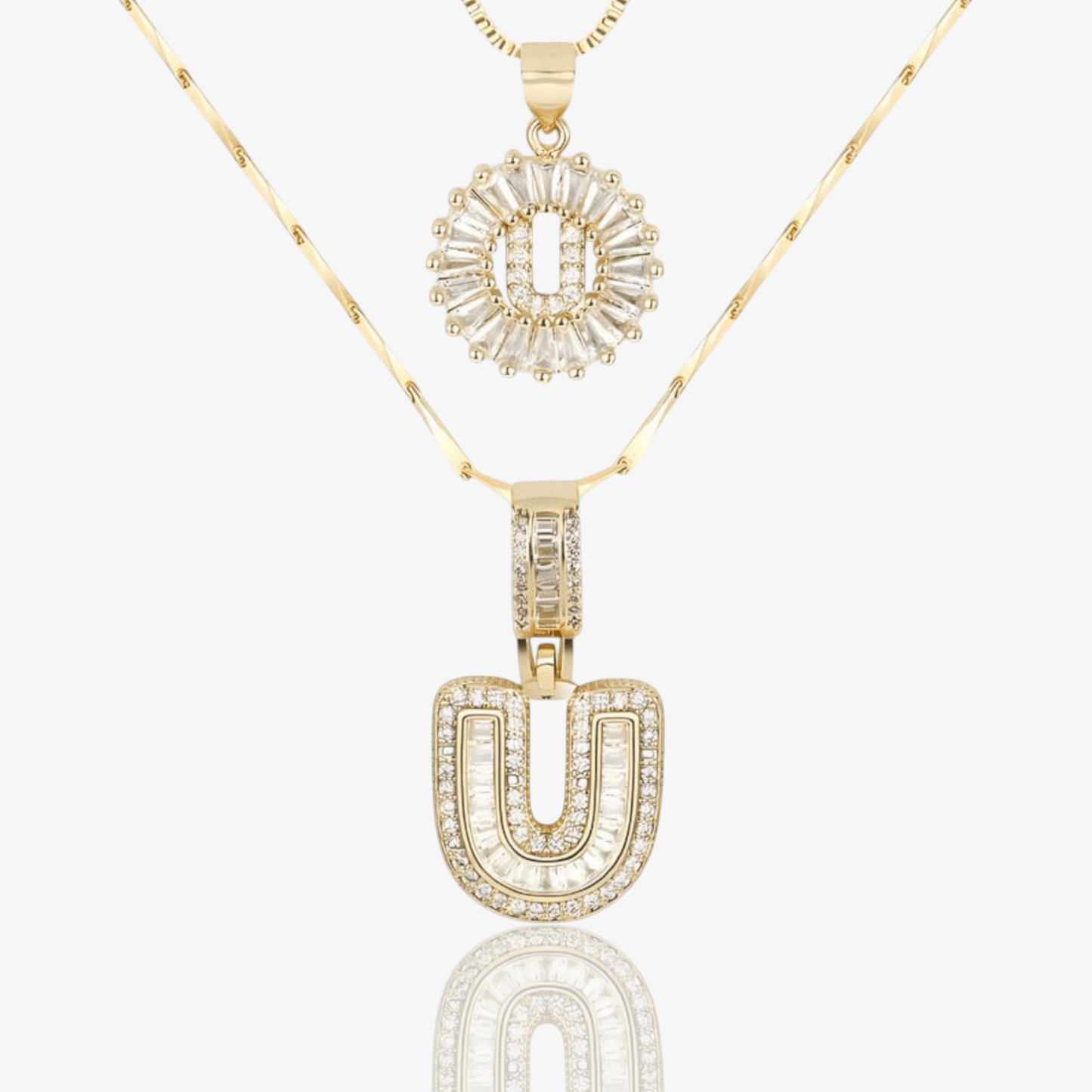 Initial Necklace A–Z Duo Set