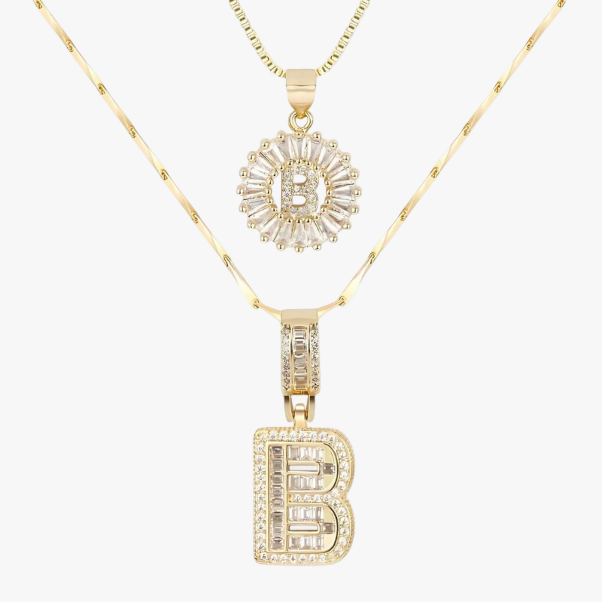 Initial Necklace A–Z Duo Set