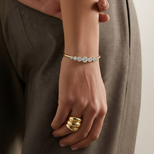 Helen Diamond Gold Bangle