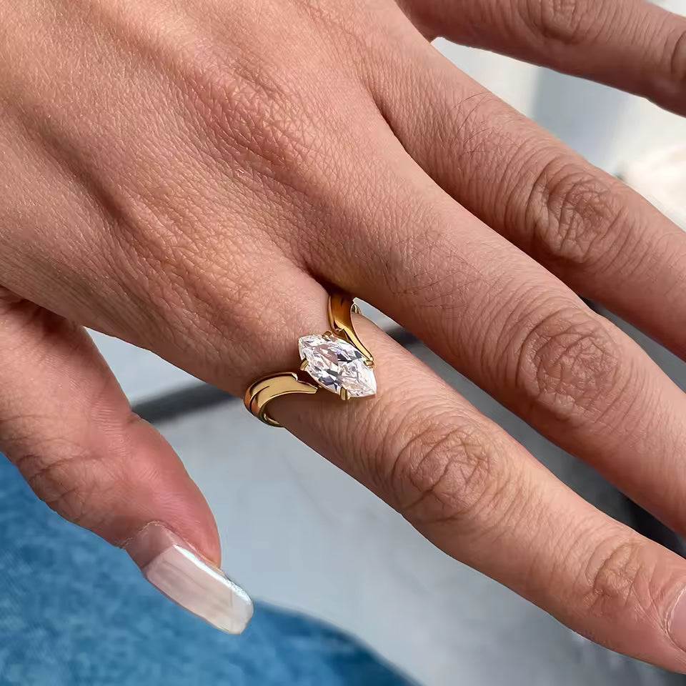 Marquise Diamond Gold Ring