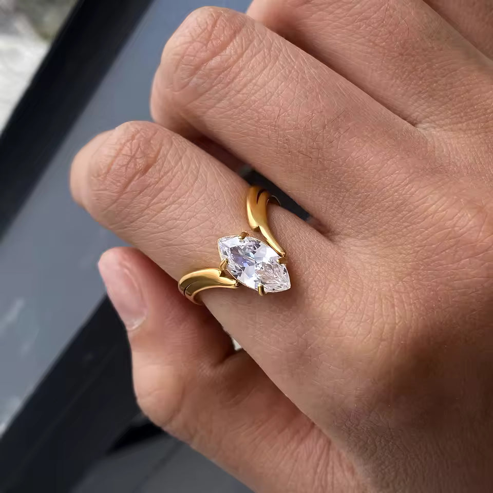 Marquise Diamond Gold Ring