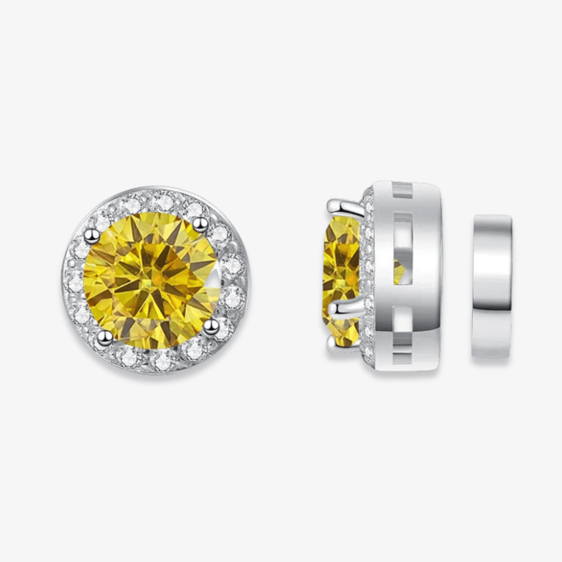 Magnetic Round Moissanite Earrings