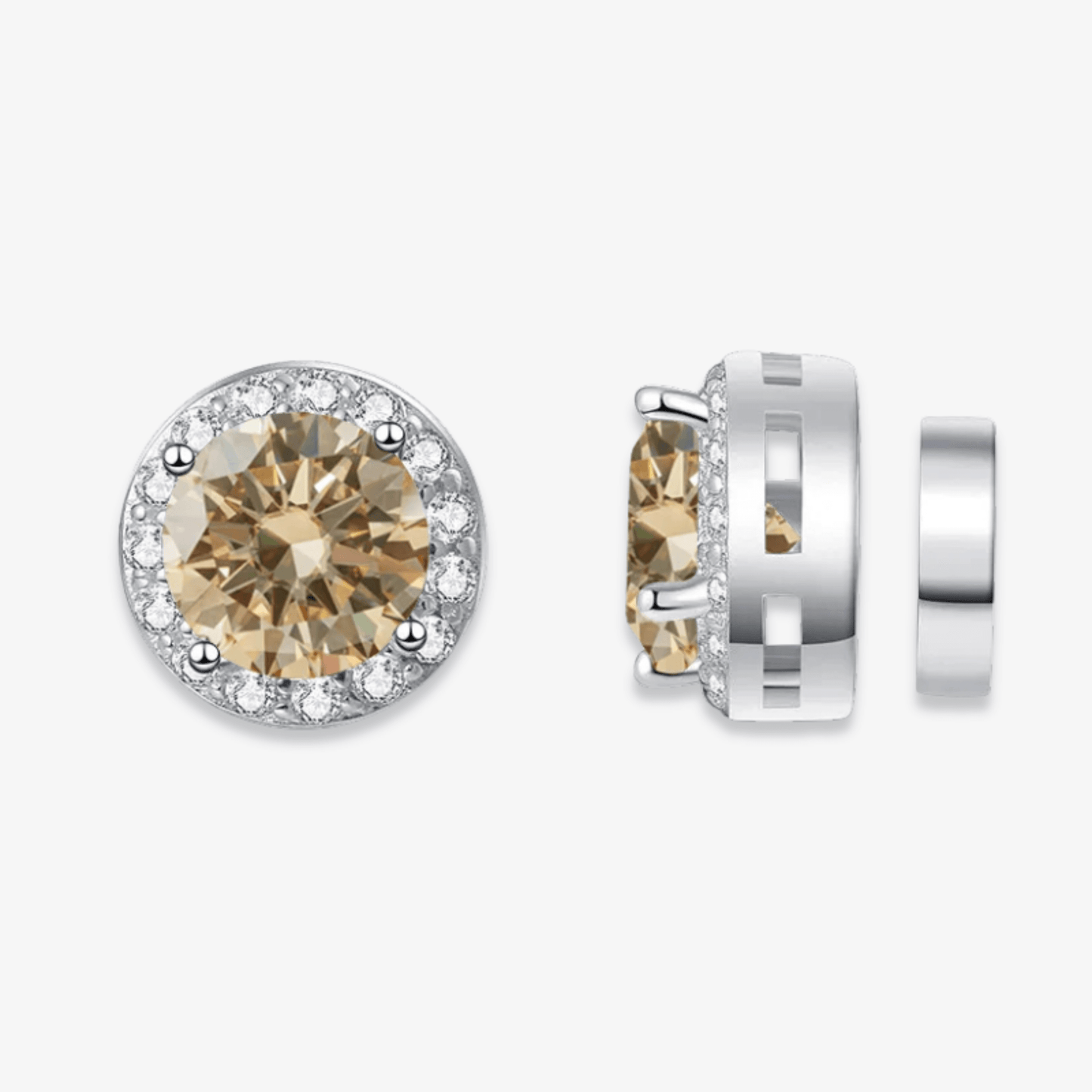 Magnetic Round Moissanite Earrings