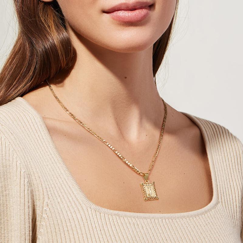 Modern Square Letter Necklace