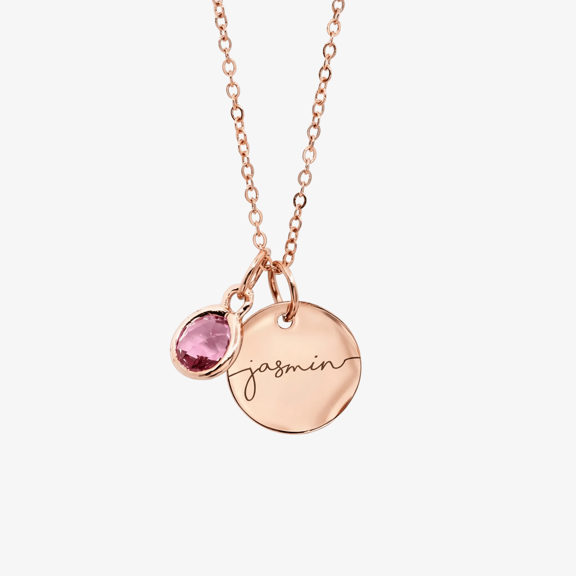 Custom Birthstone Name Necklace