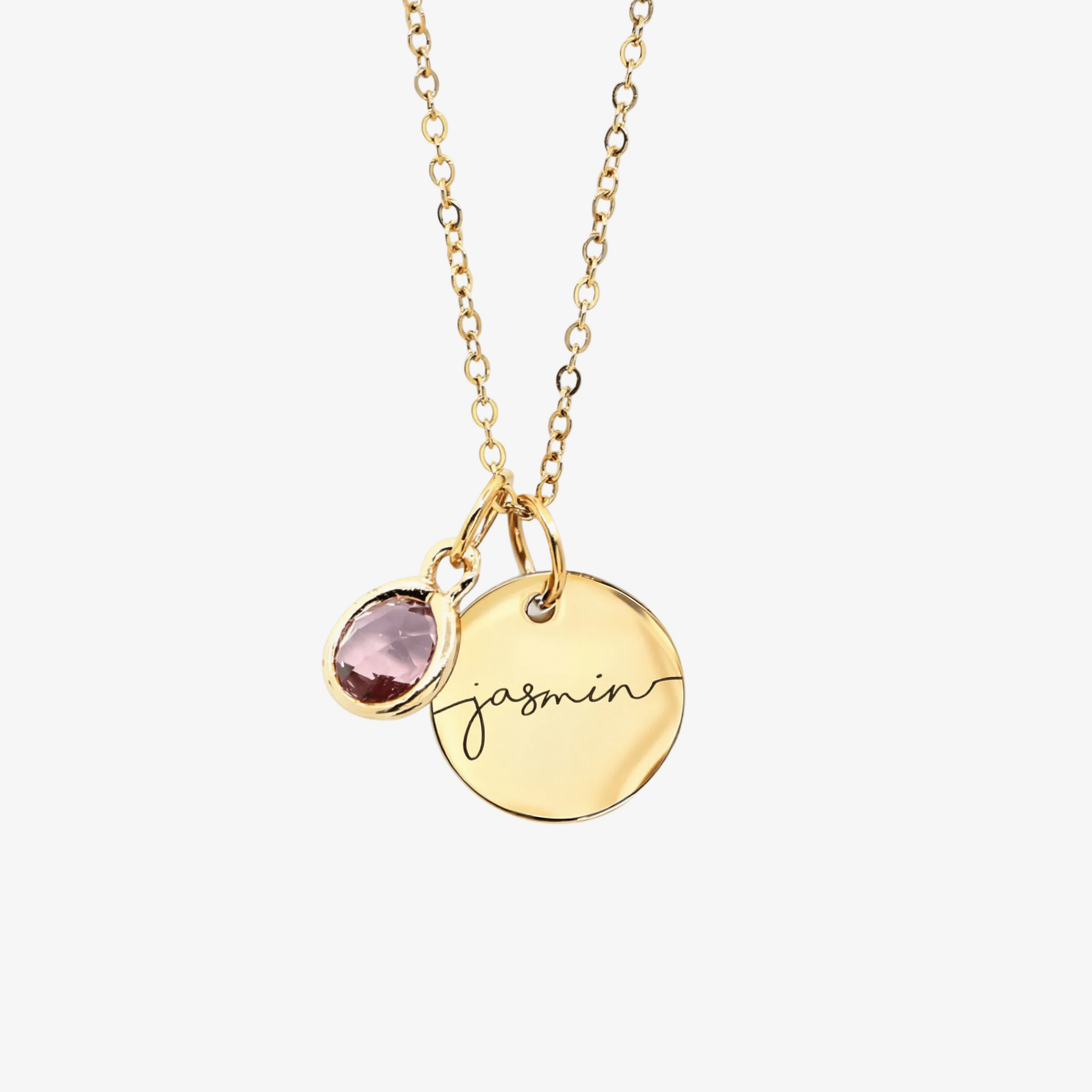 Custom Birthstone Name Necklace