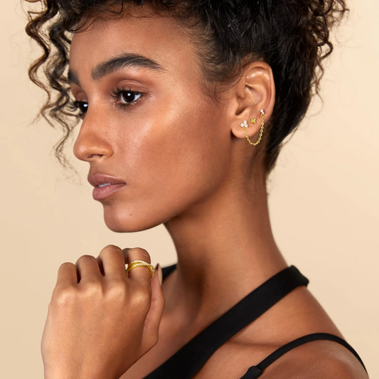 Mini Snake Flat Back Stud Earrings