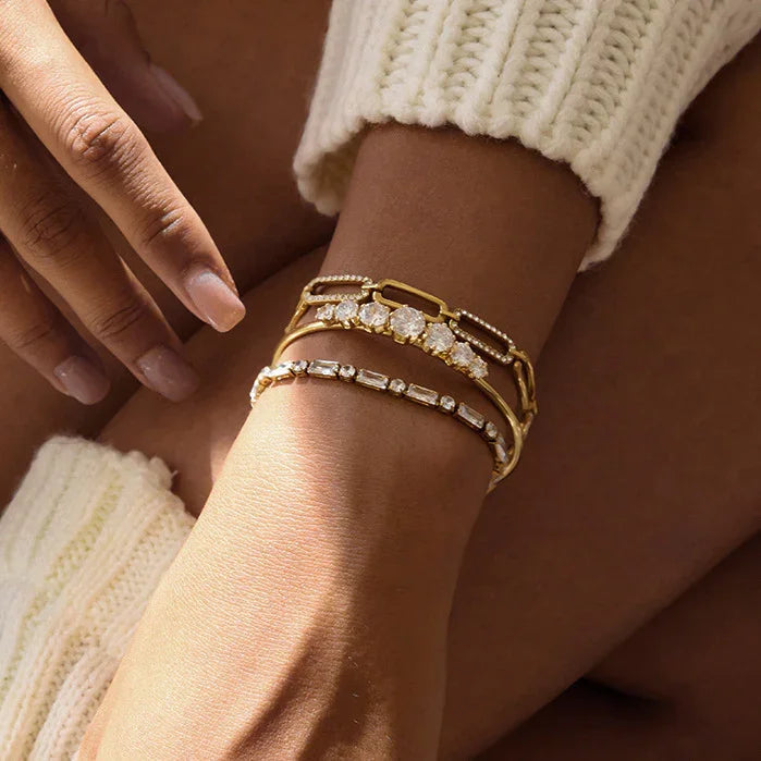 Diamond Gold Cuff Bangle