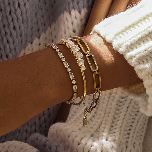 Aura Essential Diamond Bracelet Stack